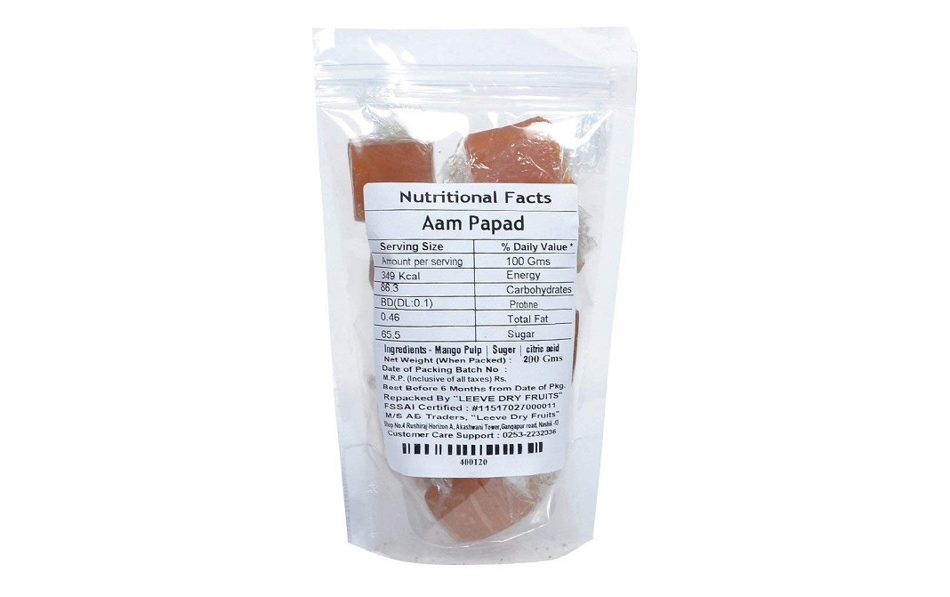 Leeve Dry fruits Aam Papad    Pack  200 grams